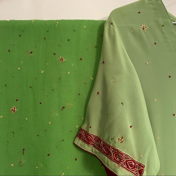 Lime Green Salwar Kameez Indian 3-Piece Set – Size 44 - Picture 10 of 10